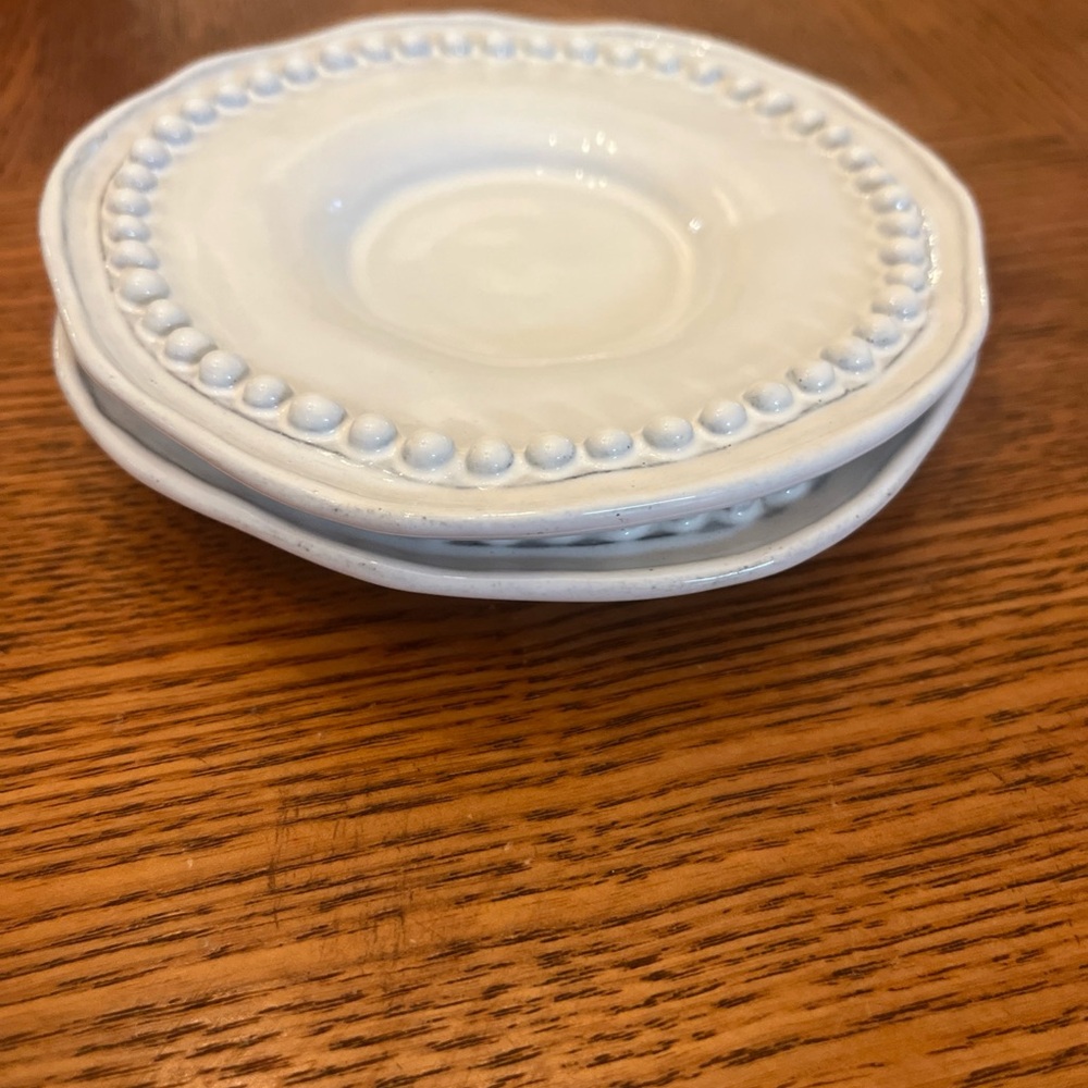 Vietri Italy Elegant White Ceramic Plates